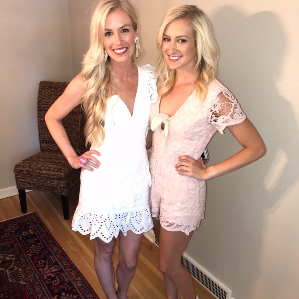 Bardot white eyelet one shoulder dress